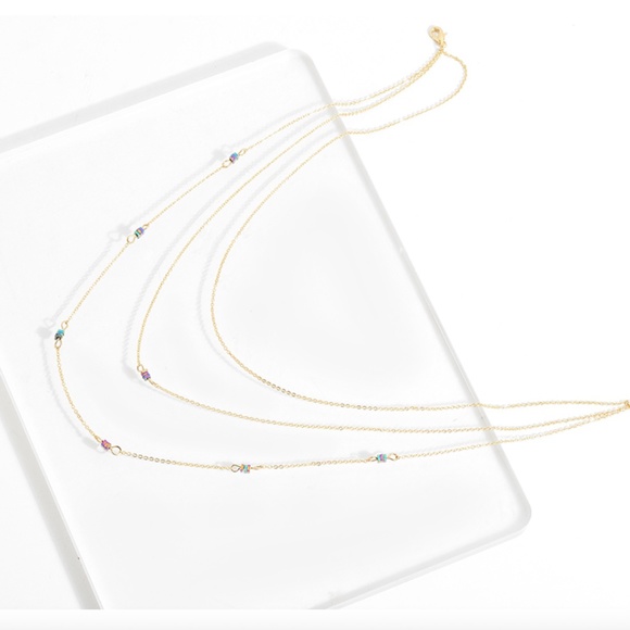 Rainbow Hematite Multicolor Stone Layered Necklace - Picture 9 of 9